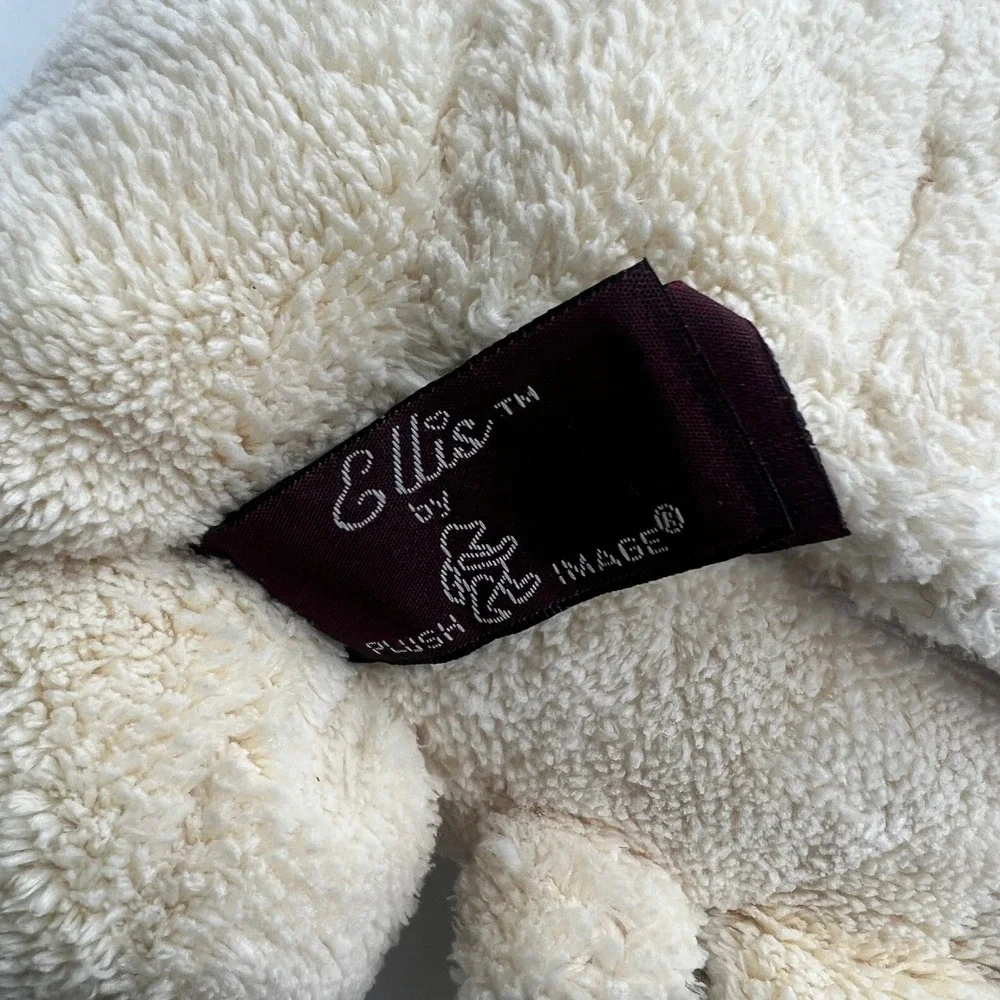 Ellis by Plush Image Cream Teddy Bear Pillow Pet Sherpa Fleece Plush 12 Inch